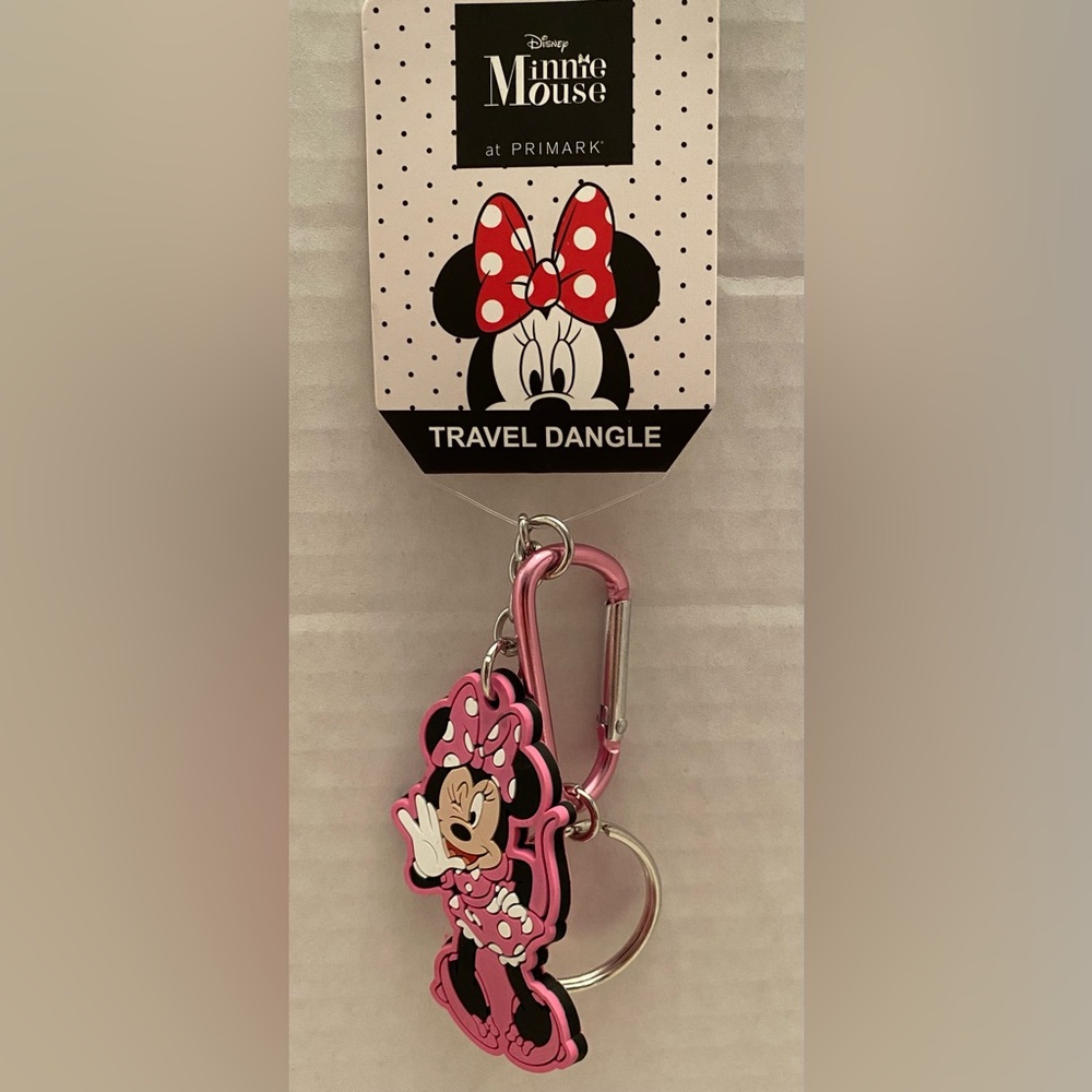 Disney Minnie Mouse Travel Dangle, Keychain, Luggage Tag with carabiner-NWT